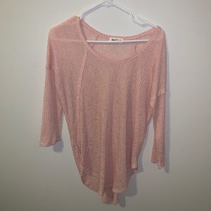 Textured 3/4 sleeve top